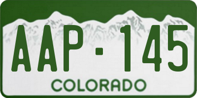 CO license plate AAP145
