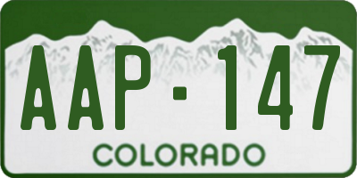CO license plate AAP147