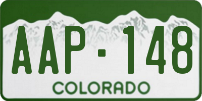 CO license plate AAP148