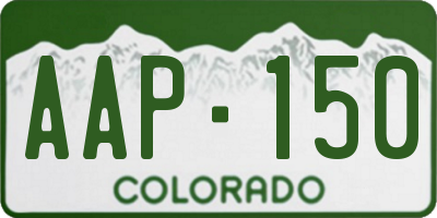 CO license plate AAP150