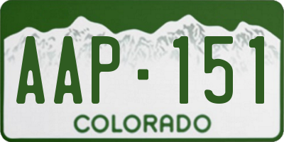 CO license plate AAP151