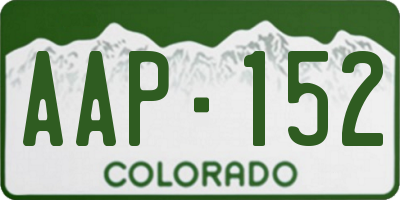 CO license plate AAP152