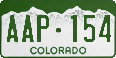 CO license plate AAP154