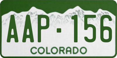 CO license plate AAP156