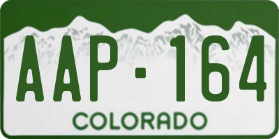 CO license plate AAP164