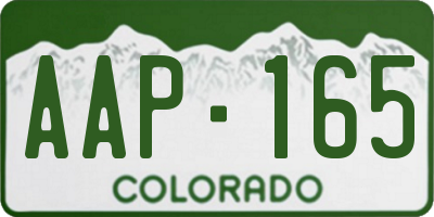 CO license plate AAP165
