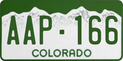 CO license plate AAP166