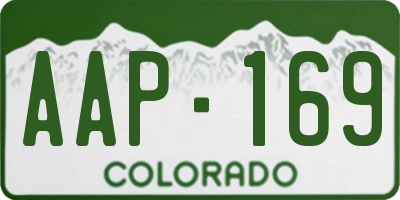 CO license plate AAP169