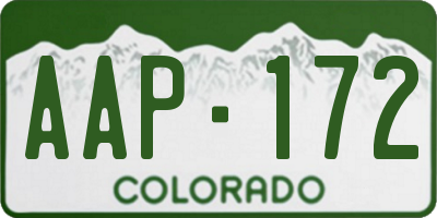 CO license plate AAP172