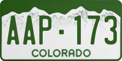CO license plate AAP173