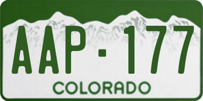 CO license plate AAP177