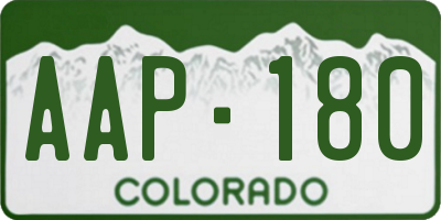 CO license plate AAP180