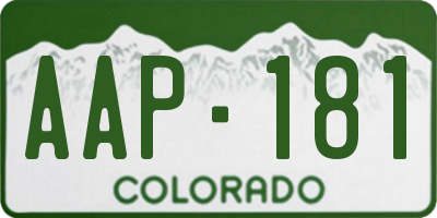 CO license plate AAP181