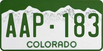 CO license plate AAP183