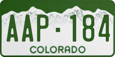 CO license plate AAP184