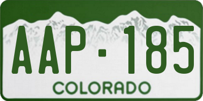 CO license plate AAP185