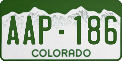 CO license plate AAP186