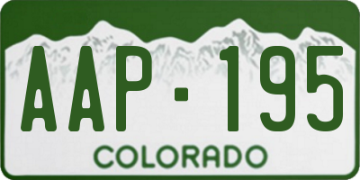 CO license plate AAP195