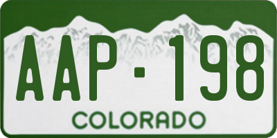 CO license plate AAP198