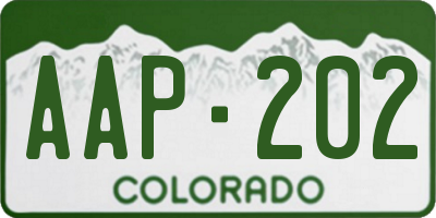 CO license plate AAP202