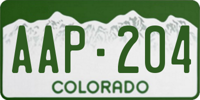 CO license plate AAP204