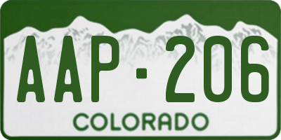 CO license plate AAP206
