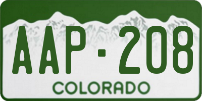 CO license plate AAP208