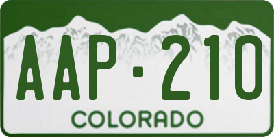 CO license plate AAP210
