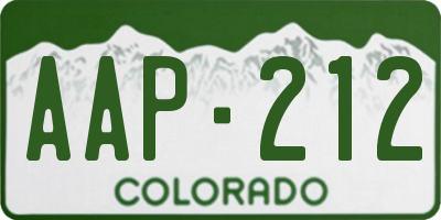 CO license plate AAP212