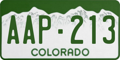 CO license plate AAP213