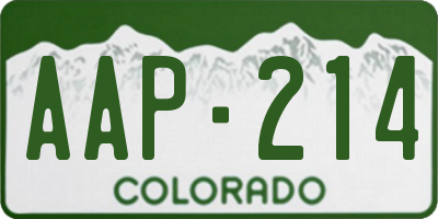 CO license plate AAP214