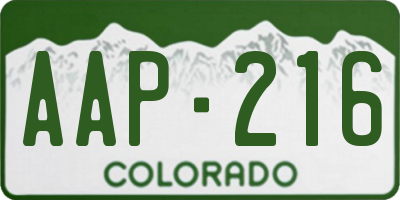 CO license plate AAP216