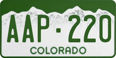 CO license plate AAP220