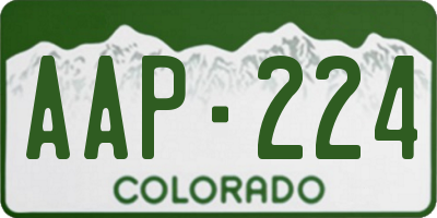 CO license plate AAP224