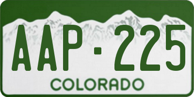 CO license plate AAP225