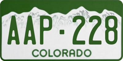 CO license plate AAP228