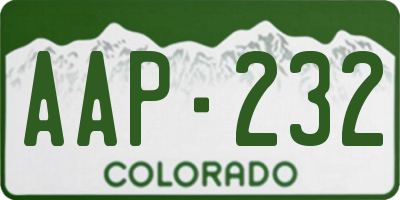 CO license plate AAP232