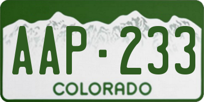 CO license plate AAP233