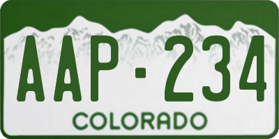 CO license plate AAP234