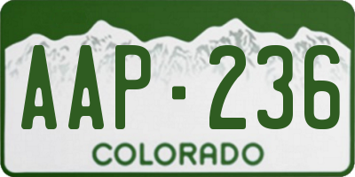 CO license plate AAP236