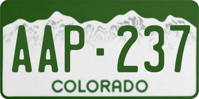 CO license plate AAP237