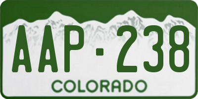 CO license plate AAP238