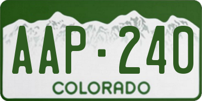 CO license plate AAP240