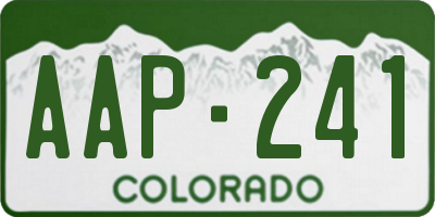 CO license plate AAP241