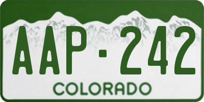 CO license plate AAP242