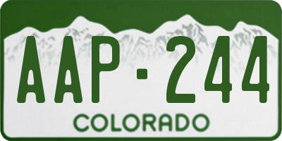 CO license plate AAP244