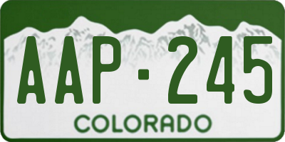 CO license plate AAP245