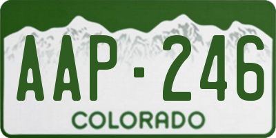 CO license plate AAP246