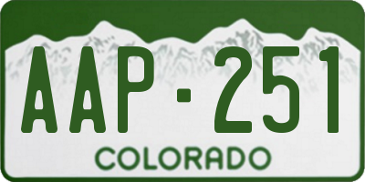 CO license plate AAP251