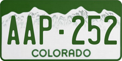 CO license plate AAP252